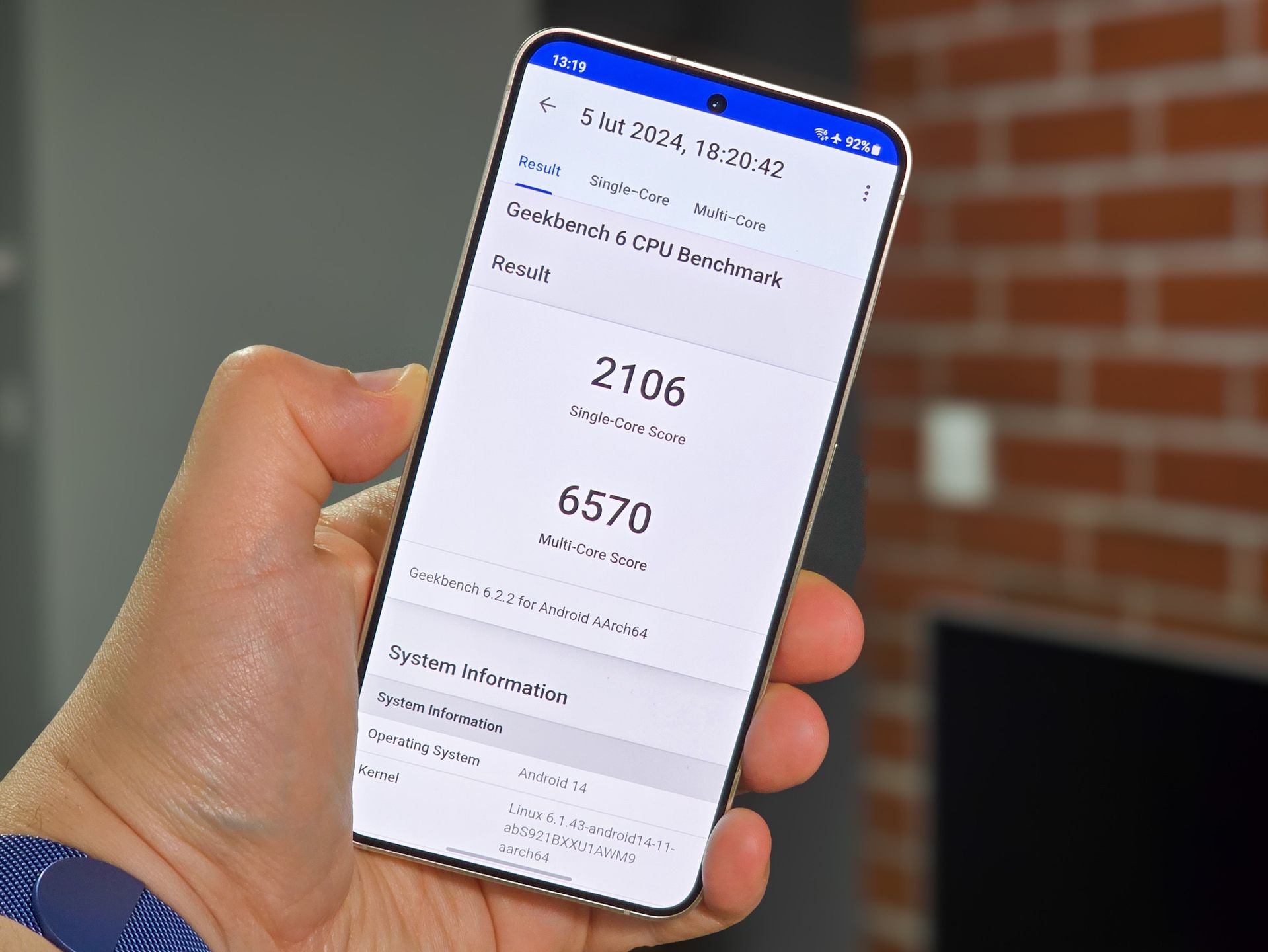 Samsung Galaxy S24 w Geekbench 6