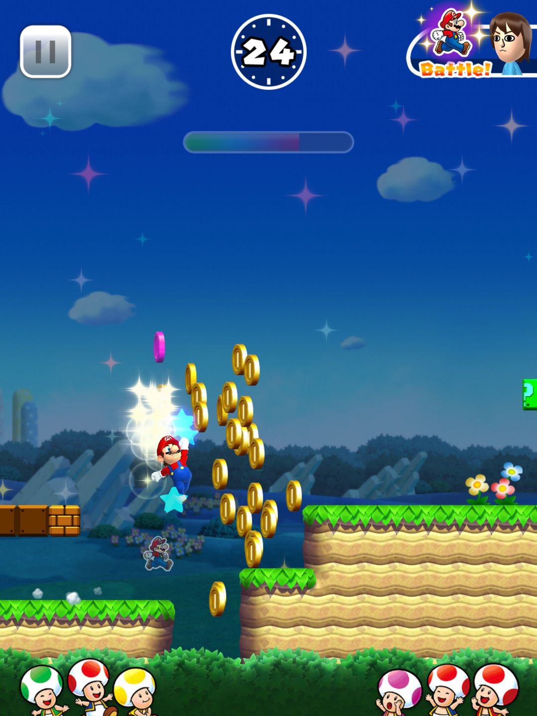 Super Mario Run - zbieranie monet