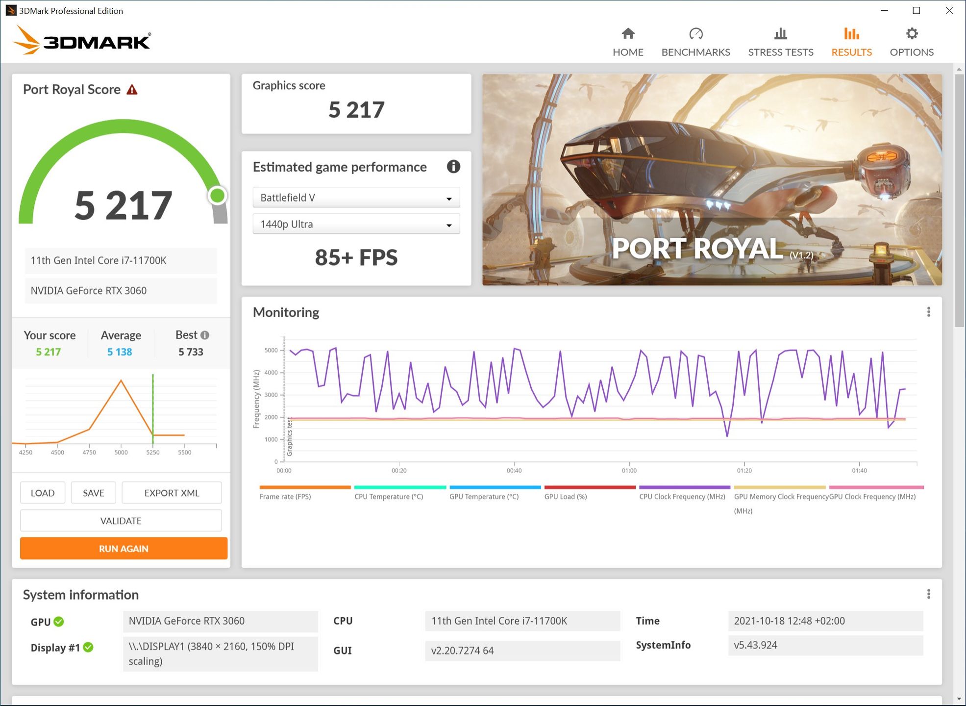 Optimus E-Sport Extreme GZ590T-CR10 - 3D Mark Port Royale