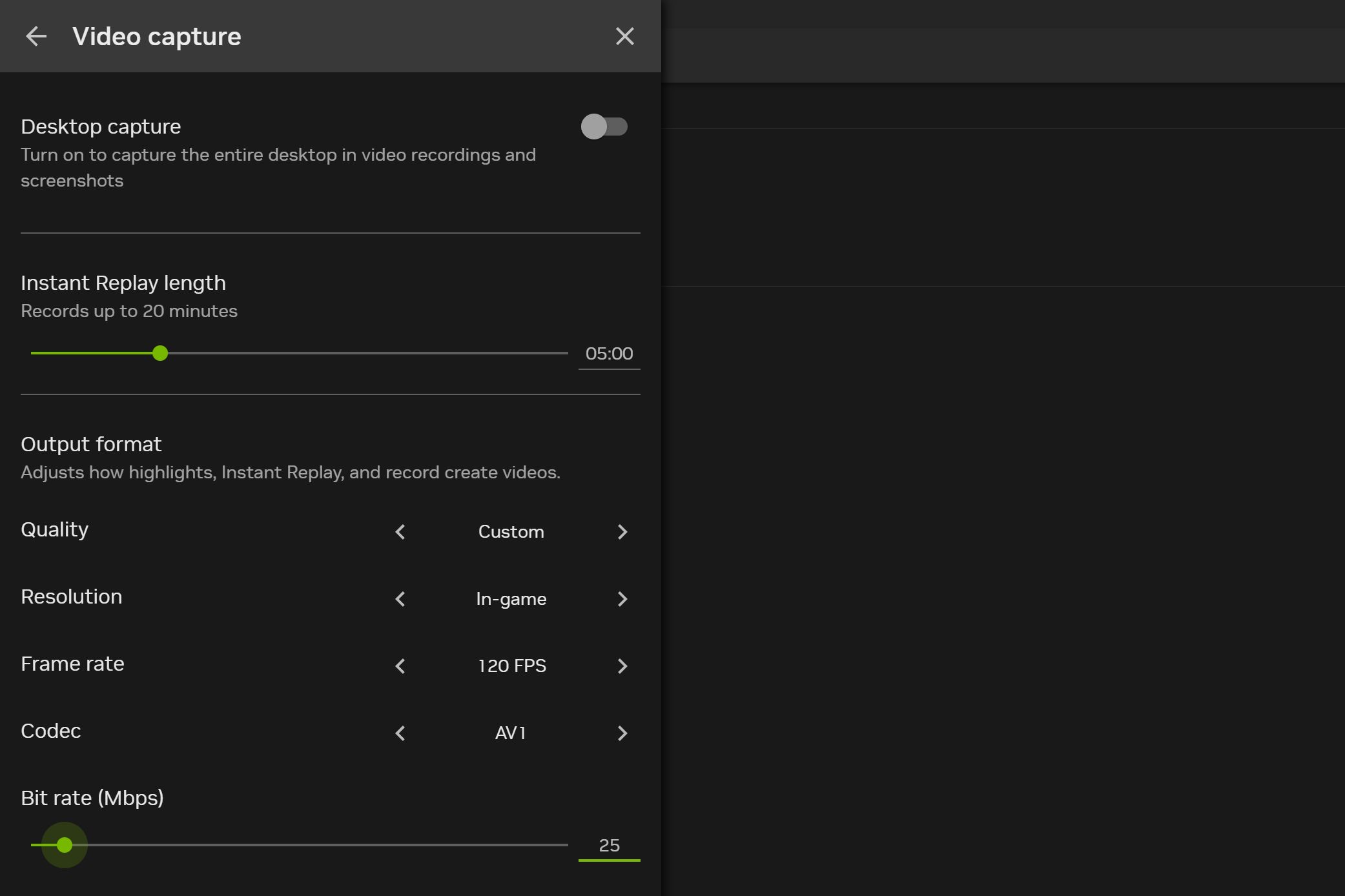 NVIDIA App - video capture