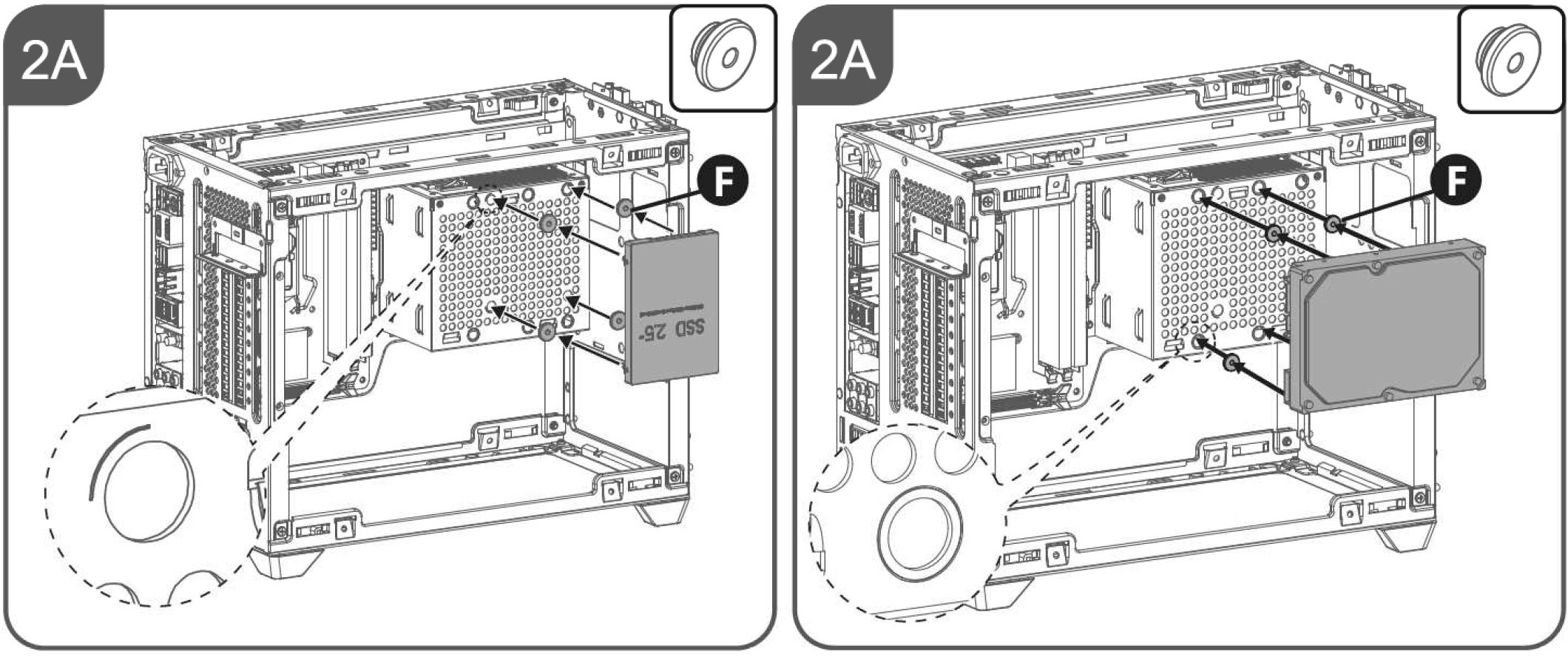 Cooler Master MasterBox NR200P - miejsce na dysk 2,5 i 3,5 cala