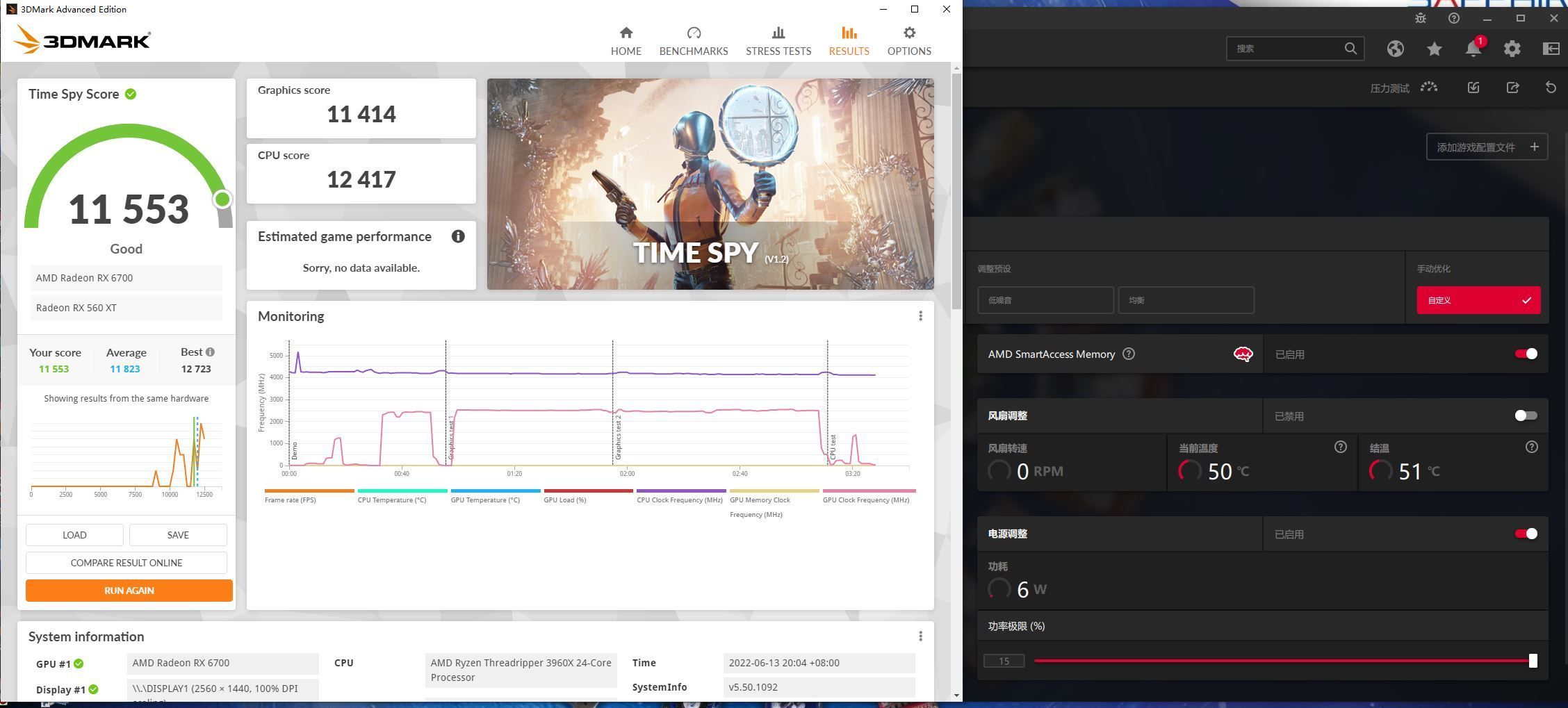 Sapphire Radeon RX 6700 - wyniki wydajności 3DMark Time Spy