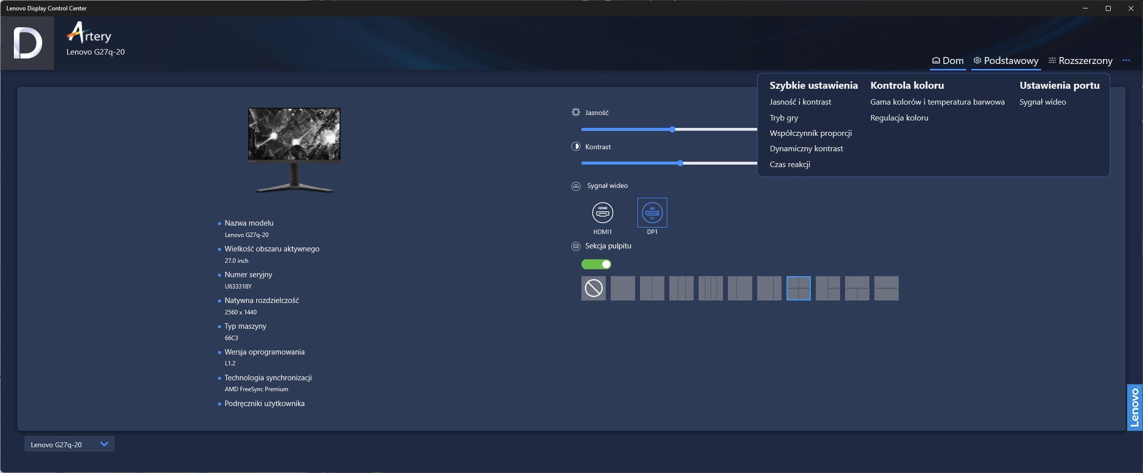 Lenovo Legion G27q-20 - aplikacja