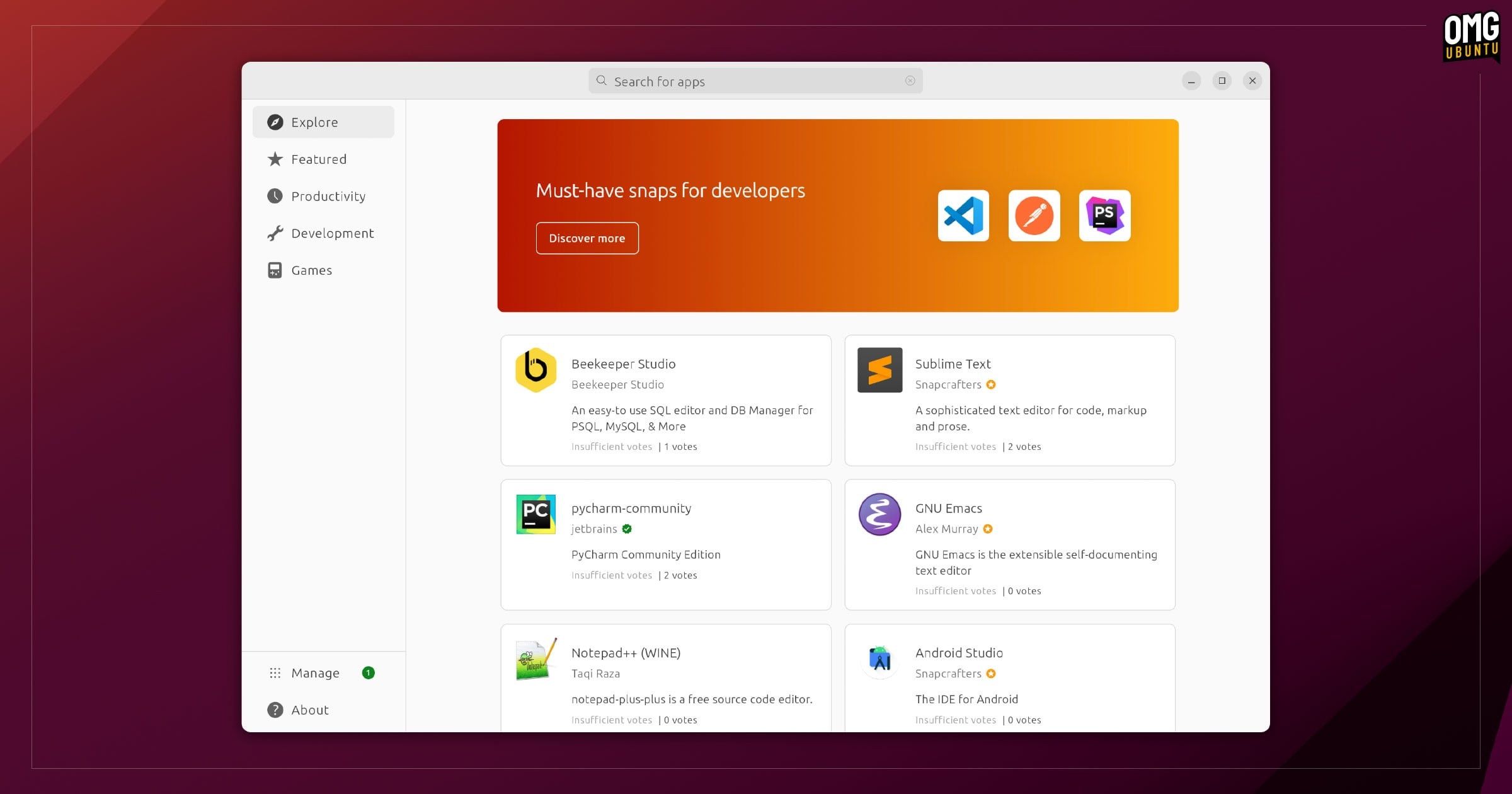 Ubuntu 23.10 centrum aplikacji