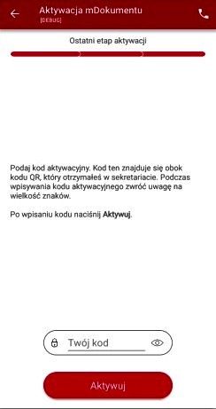kod numeryczny mLegitymacja