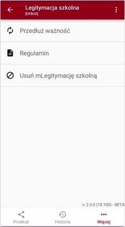 mLegitymacja przedłużenie