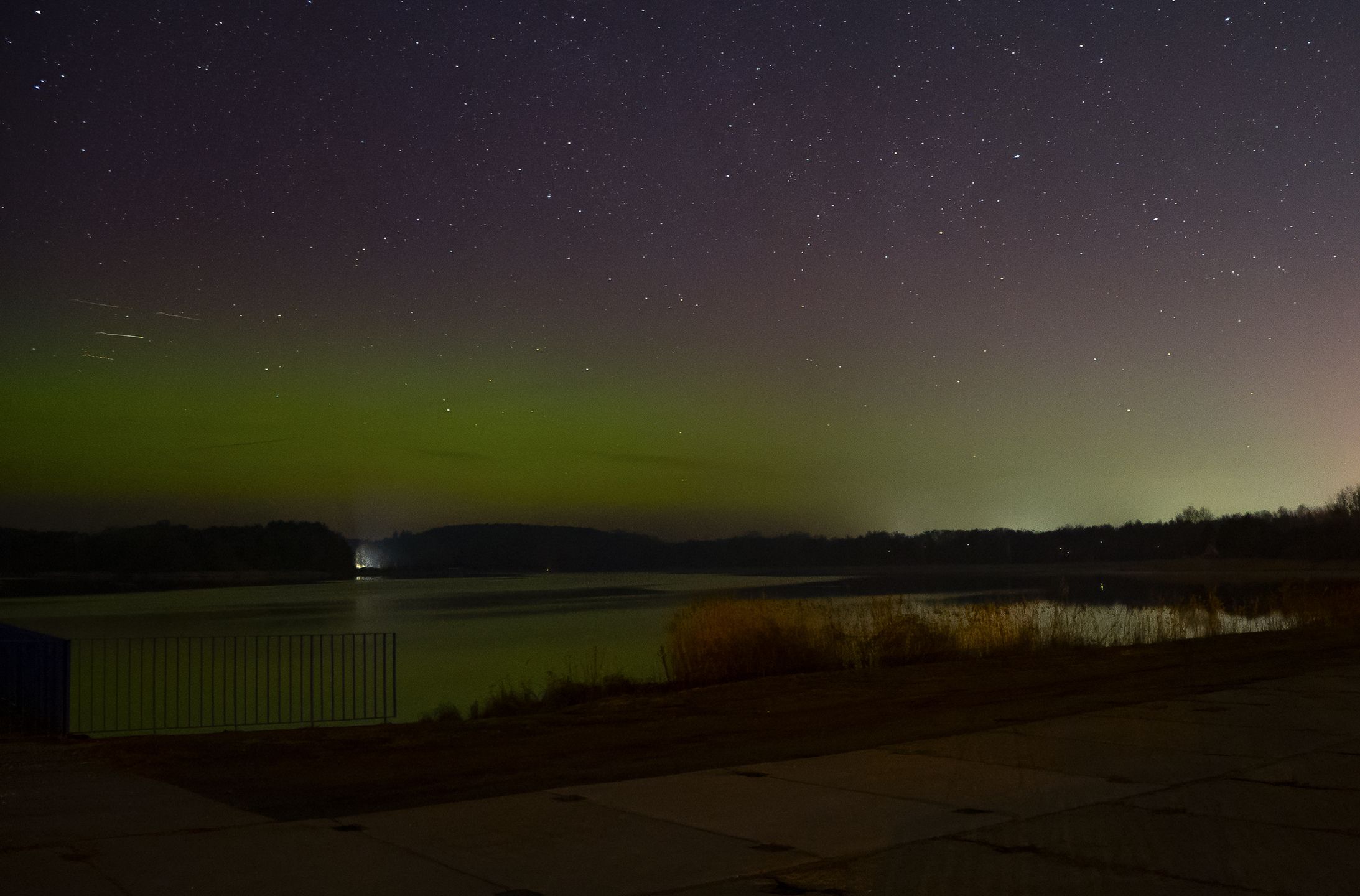 Zorza polarna nad pilskim Zalewem, 20.03.2026 r.