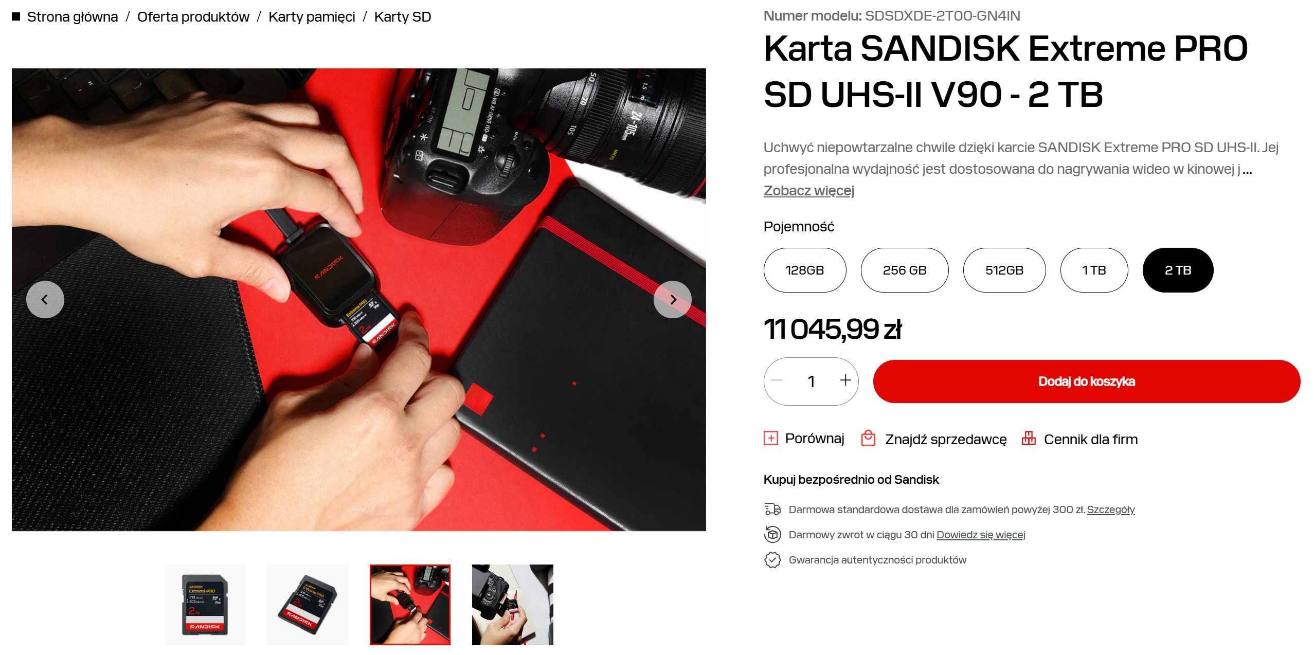 SanDisk Extreme PRO SD UHS-II V90 2TB