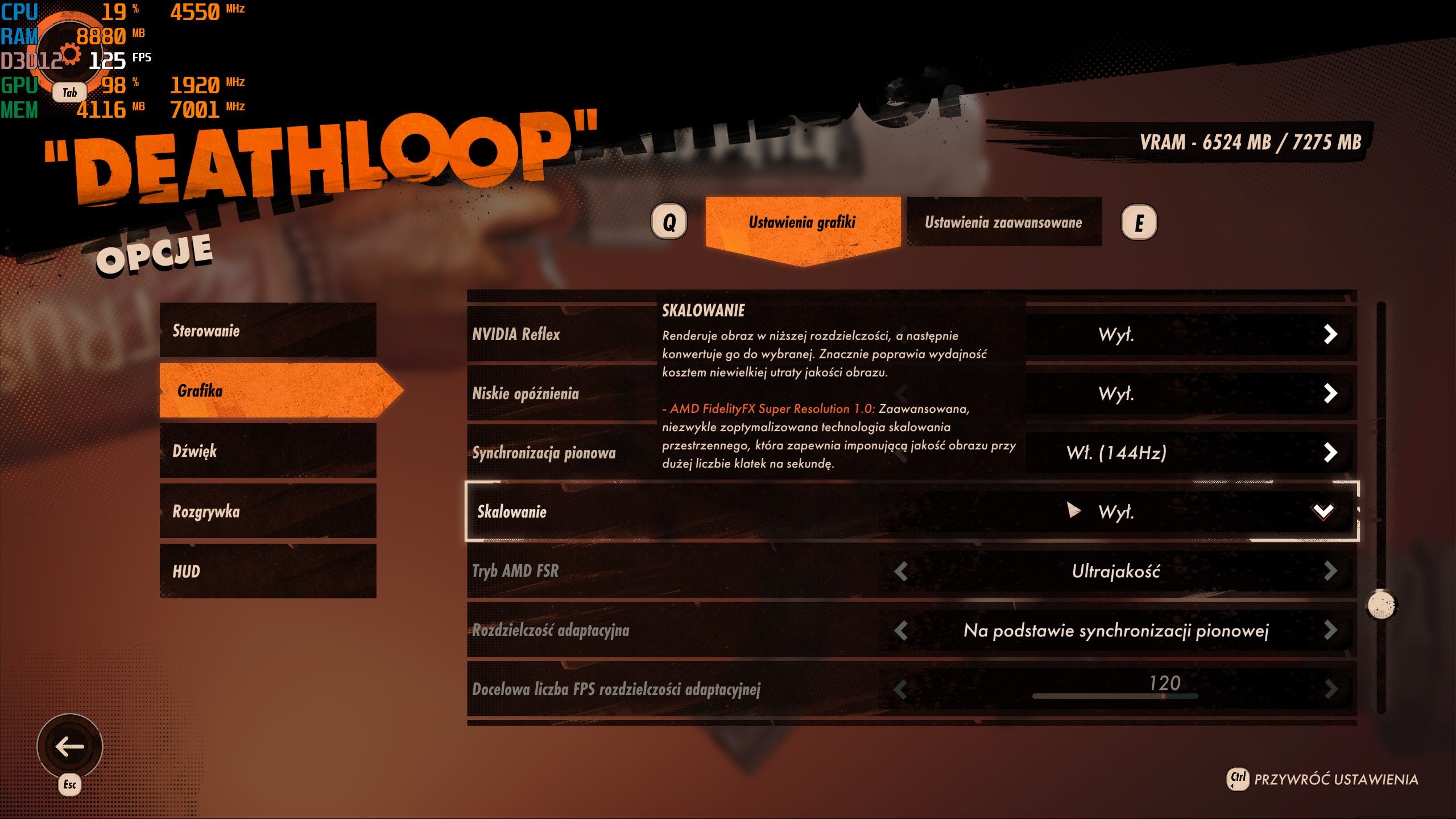 Deathloop ustawienia graficzne