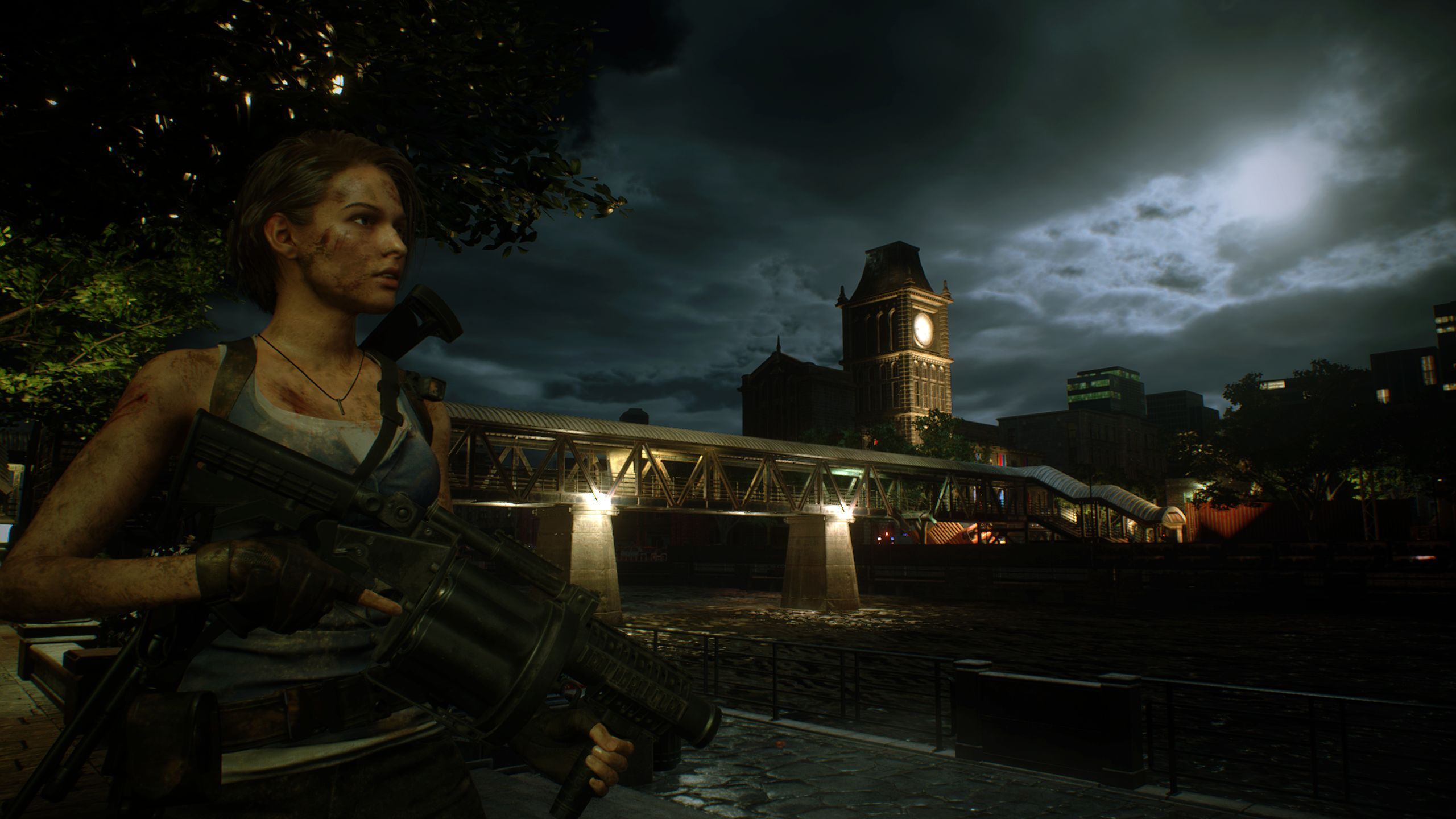Resident Evil 3 Remake - Jill pozuje z granatnikiem