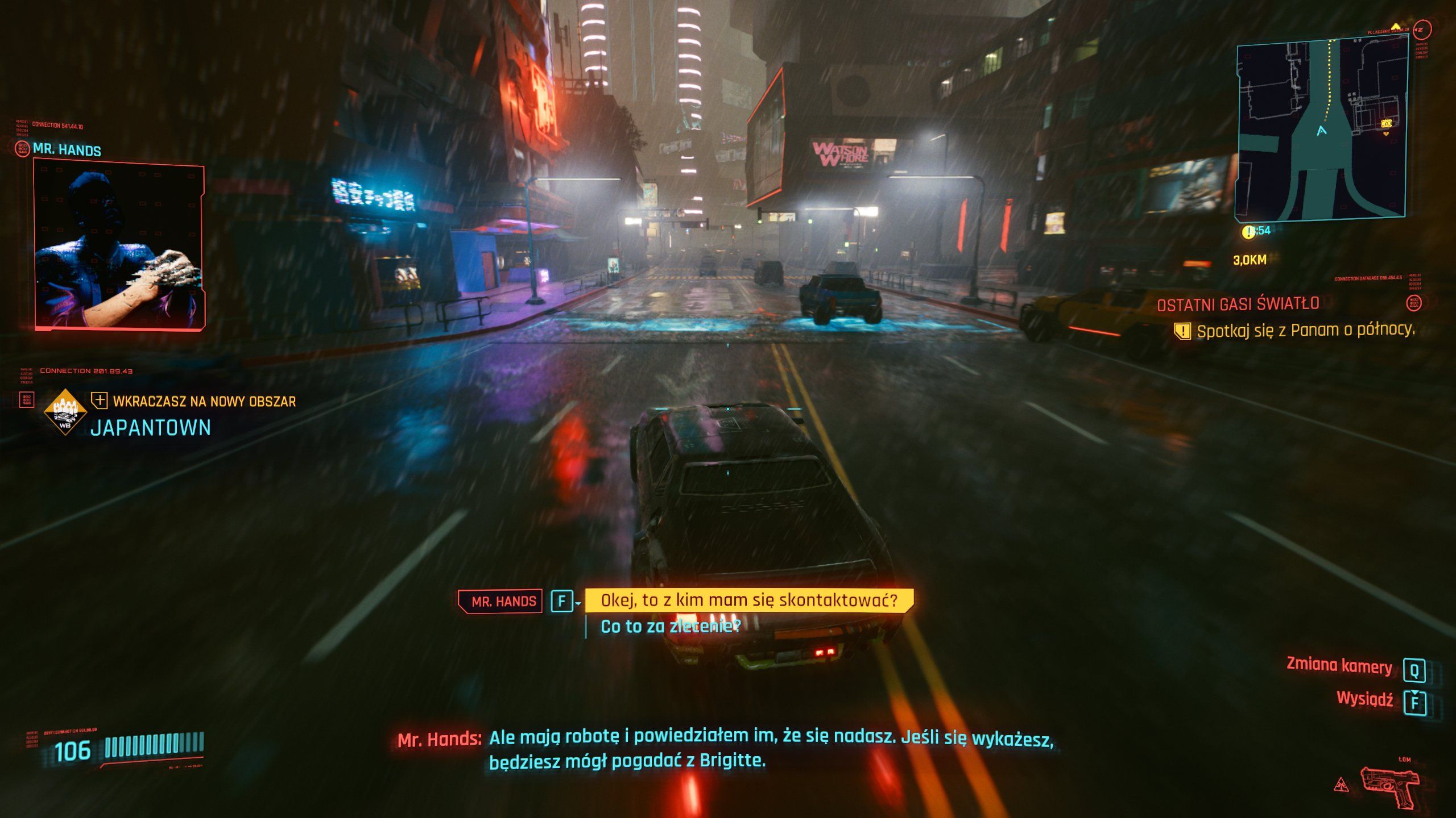Cyberpunk 2077 - jazda nocą robi niesamowite wrażenie