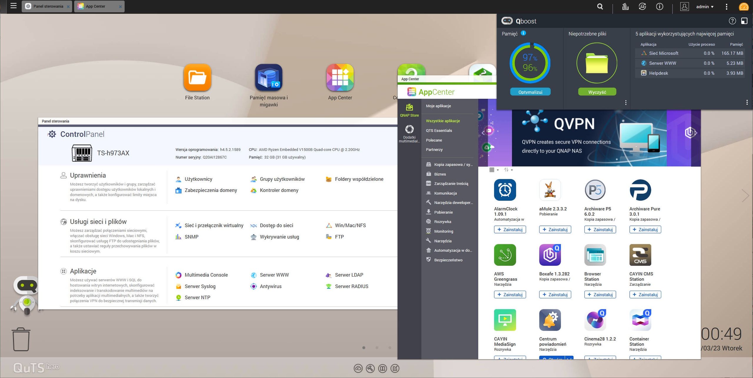 QNAP TS-h973AX - QuTS hero 4.5