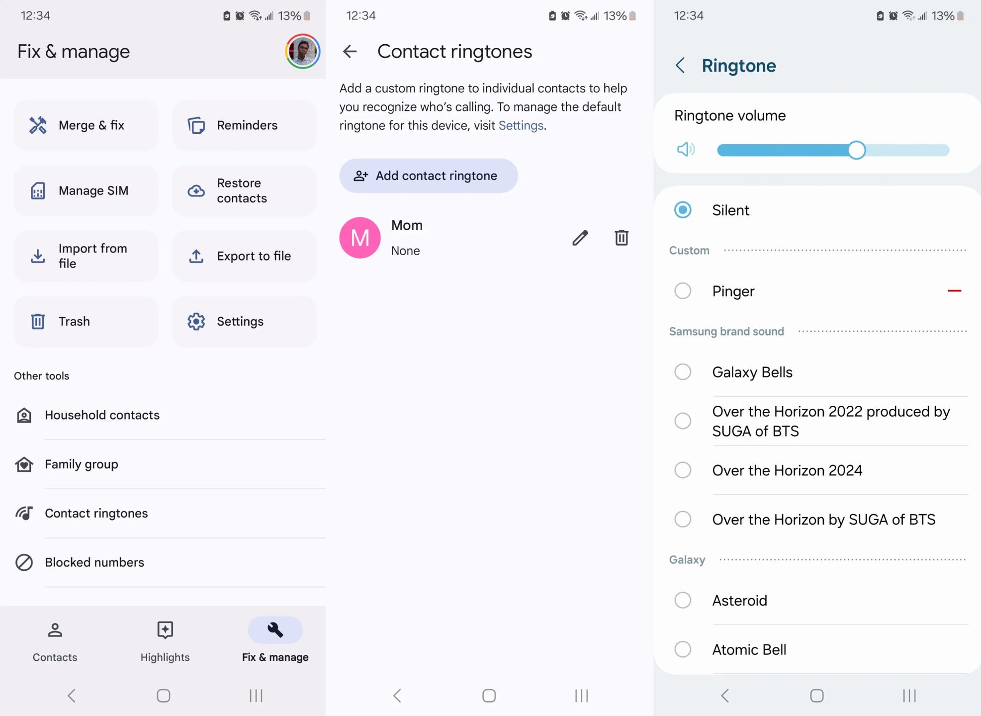 Dzwonek kontaktów na Androidzie