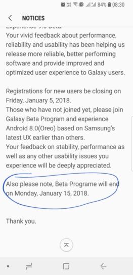 Android 8.0 Oreo dla Galaxy S8