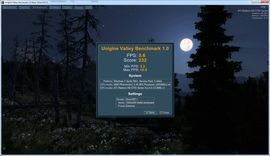 Unigine Valley 1.0 benchmark wynik Extreme zrzut ekranu