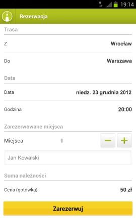 carpooling aplikacja samochod android ios ekran 1