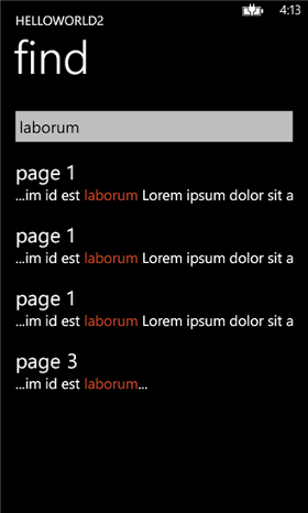 pfd windows phone 8 wygląd aplikacja wyszkiwanie