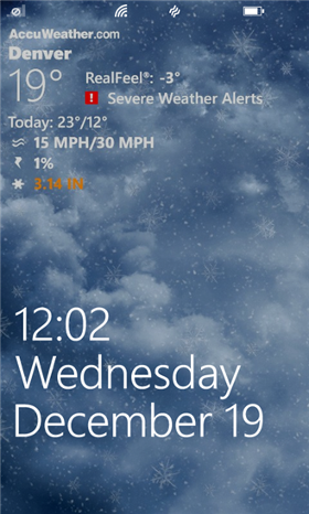accuweather aplikacja prognoza pogody wygląd ekran blokada
