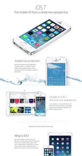 Apple iOS 7 nie zapewnia wodoodporności fałszywa grafika