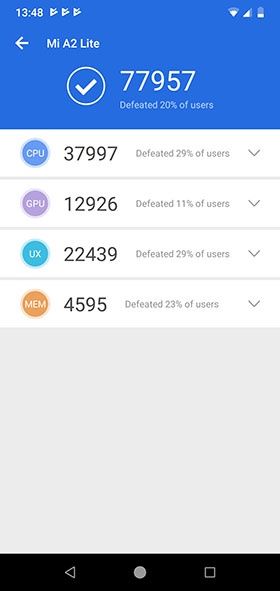 xiaomi mi a2 lite - antutu 7