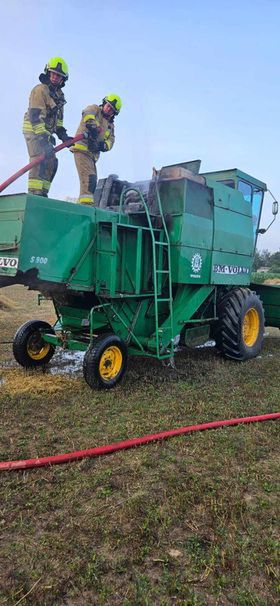 Pożar kombajnu w Staroźrebach 