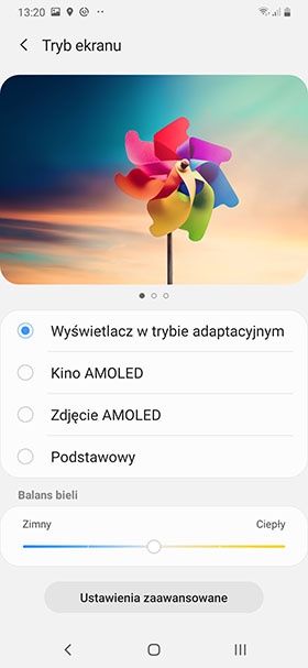 ustawienia kolorów ekranu
