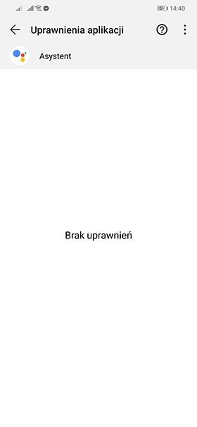 Google Asystent - uprawnienia