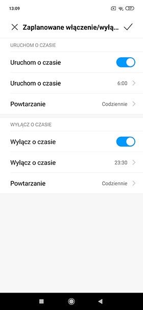 zaplanowane wyłączanie i włączanie