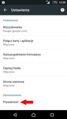 Fałszywy komunikat o znalezieniu wirusa na smartfonie ustawienia