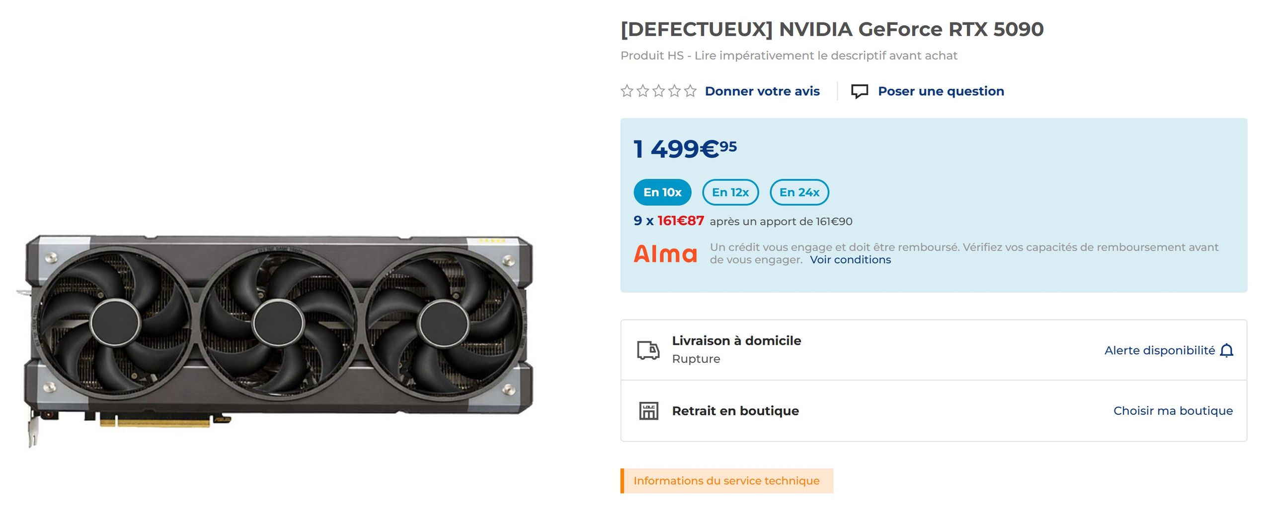 ASUS GeForce RTX 5090 - uszkodzona karta graficzna