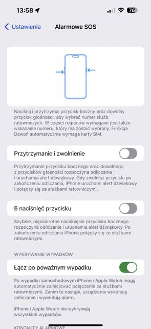 iOS 16.3 Alarmowe SOS
