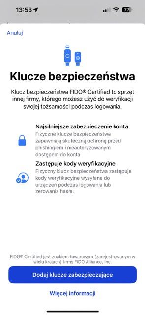 apple klucze bezpieczeństwa