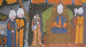 Królowa Izabela Jagiellonka przed sułtanem Sulejmanem Wspaniałym w 1541 roku