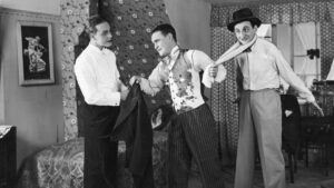 Witold Conti, Adolf Dymsza i Kazimierz Krukowski. Kadr z filmu Janko Muzykant