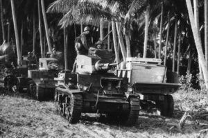 Czołgi amerykańskie na wyspie