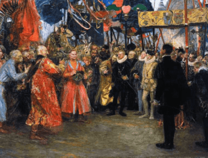 Polscy posłowie u Henryka Walezego. Obraz Teodora Axentowicza