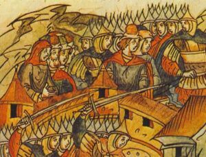 Mongołowie wyrzynający ludność zdobytego miasta