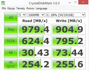 Asus NX500JK test CrystalDiskMark