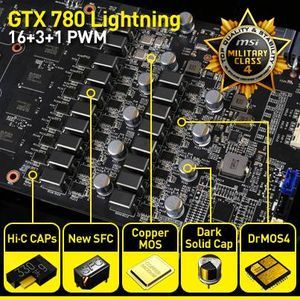 MSI GeForce GTX 780 Lightning karta graficzna sekcja zasilania Miliatary Class 4 komponenty grafika