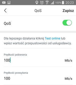 Konfiguracja funkcji QoS w oprogramowaniu Tenda WiFi