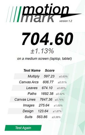 MotionMark Online Benchmark PC