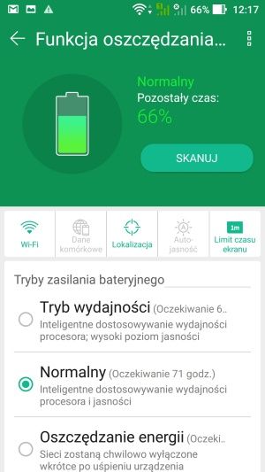Asus ZenFone 3 Menedżer urządzenia bateria