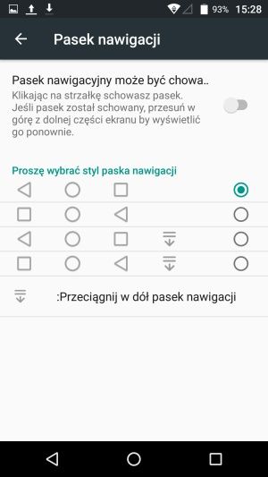 myPhone Luna II pasek nawigacyjny
