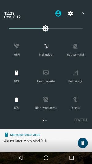 Moto Z projektor podłączony
