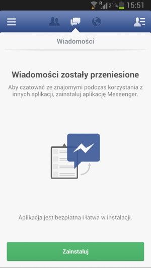 Facebook Messenger problemy