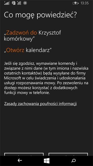 polecenia głosowe