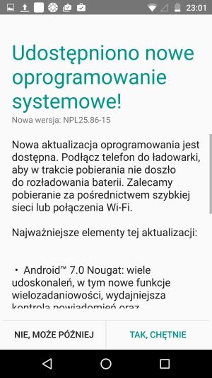 Moto Z aktualizacja