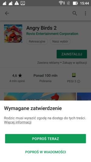 Google Family Link prośba o instalcję