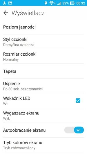 Asus ZenFone Live (ZB501KL) ekran opcje