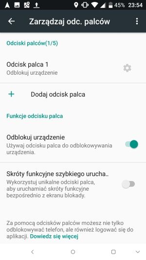 Alcatel Idol 5 czytnik